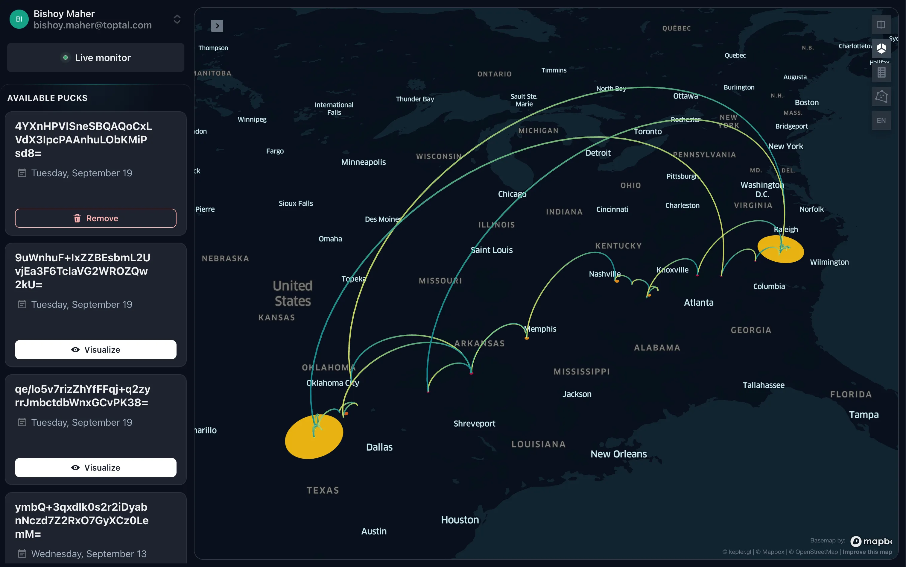 PuckJS Tracker, Visualize movements page